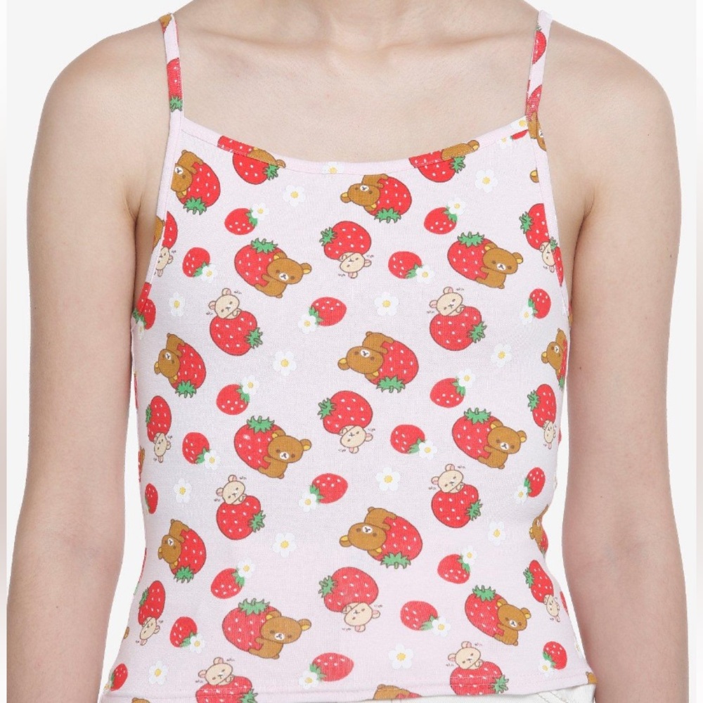 Rilakkuma Strawberries Allover Print Girls Tank Top Hot Topic
